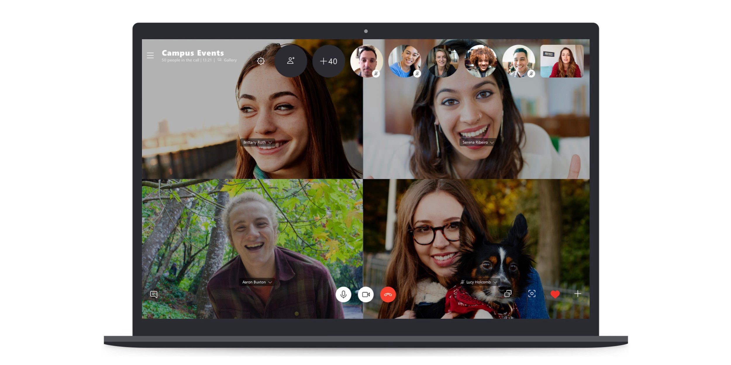Skype group call screenshot