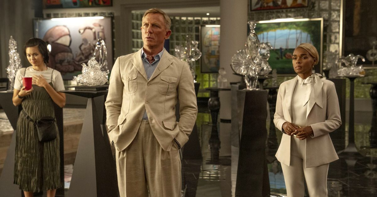 Daniel Craig, Janelle Monáe, and Jessica Henwick in Glass Onion