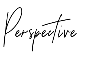 handwritten font which reads "perspective"