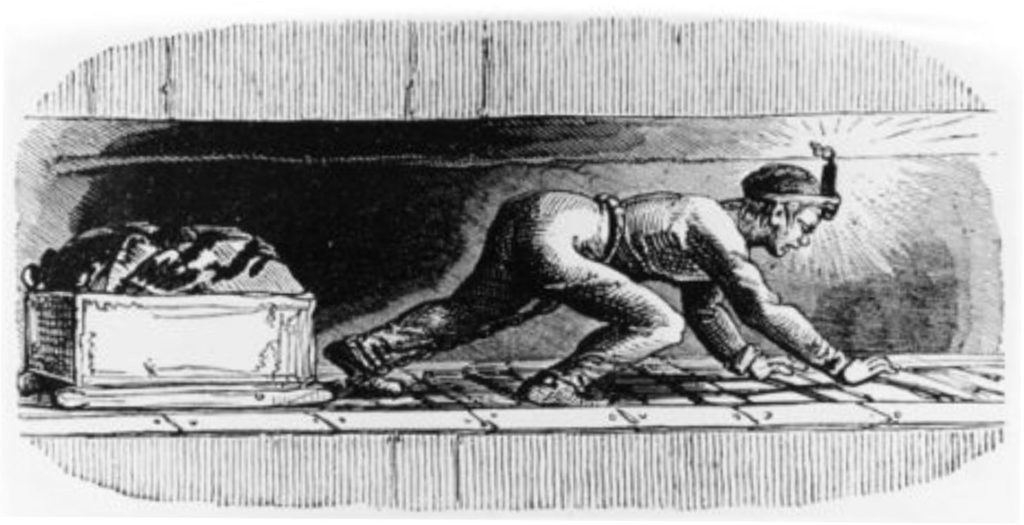 Boy in a coal mine