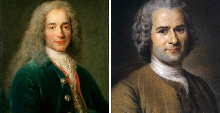 Voltaire and Rousseau