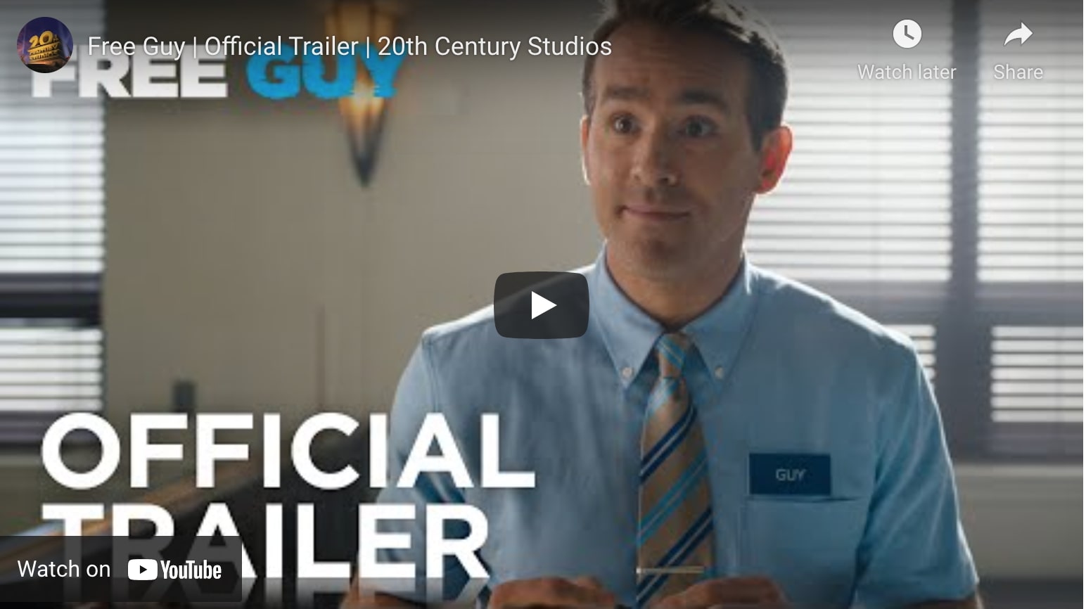 free guy official trailer