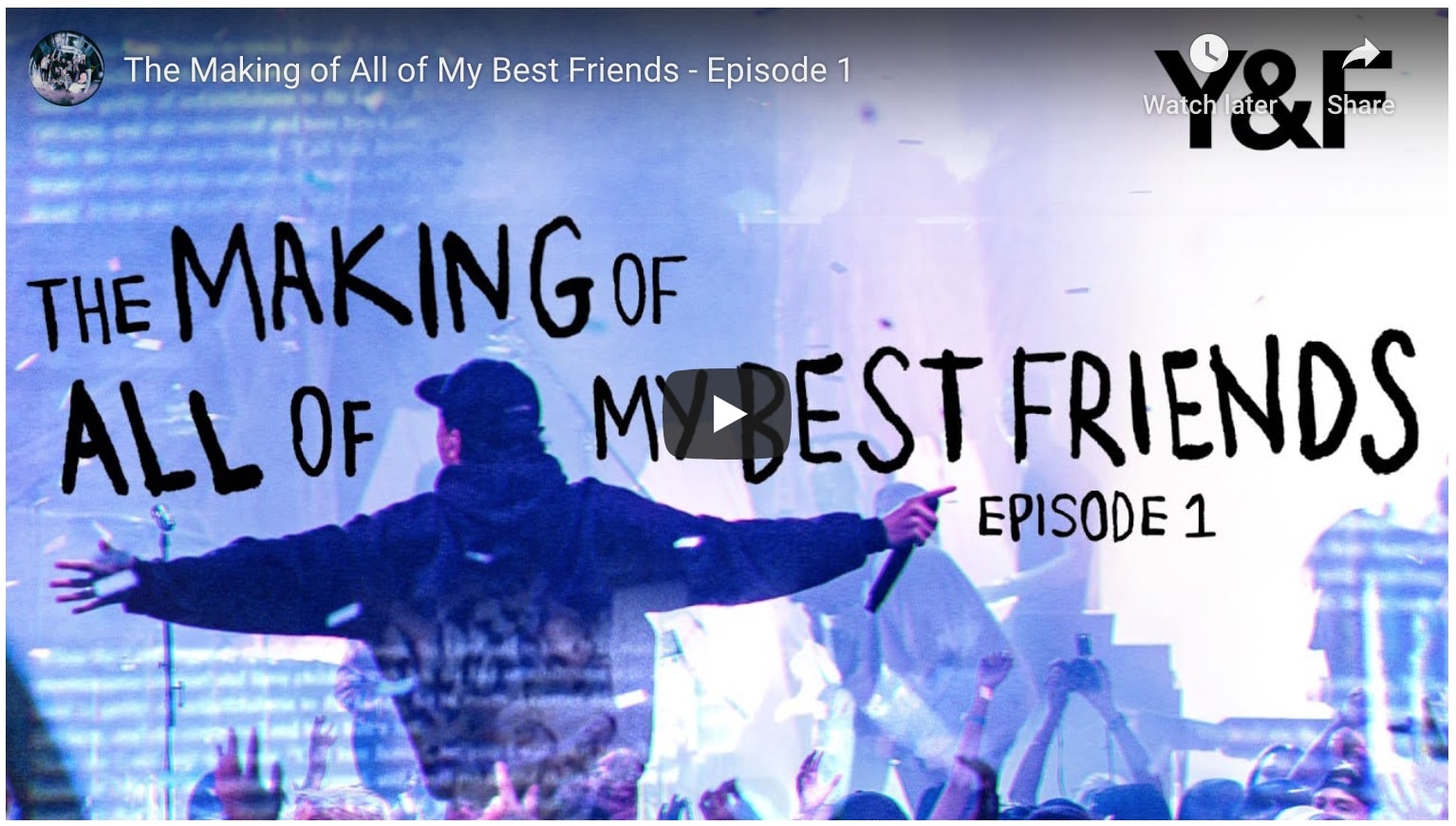 youtube video - the making of all of my best friends episode 1