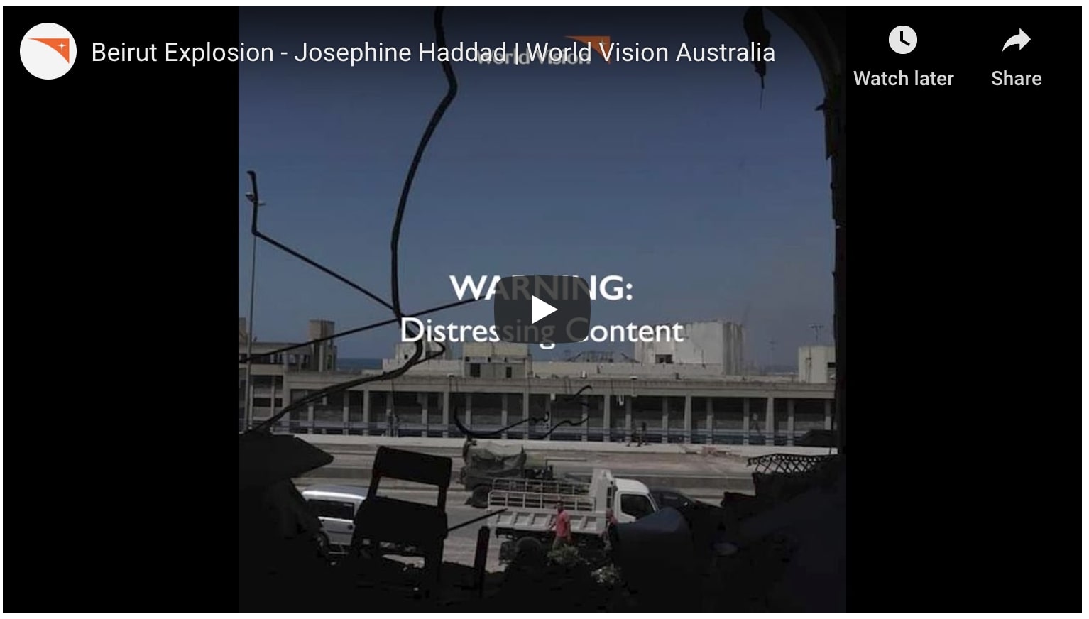 beirut explosion, josephine hadad, world vision youtube video